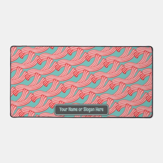 Crispy Bacon Rashers: Fave Food & Own Funny Slogan Schreibtischunterlage (Vorderseite)