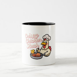 Crispy Chicken Steak Niedlich Cartoon Food Pub Kaw Zweifarbige Tasse