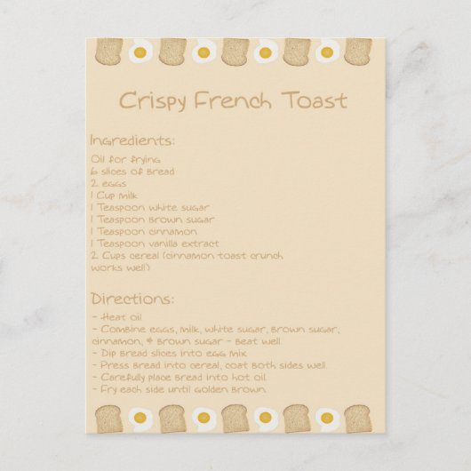 Crispy French Toast Postkarte (Vorderseite)