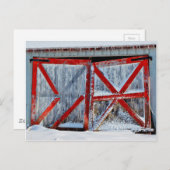 Criss Cross Barn Door Postkarte (Vorne/Hinten)