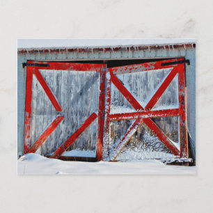 Criss Cross Barn Door Postkarte