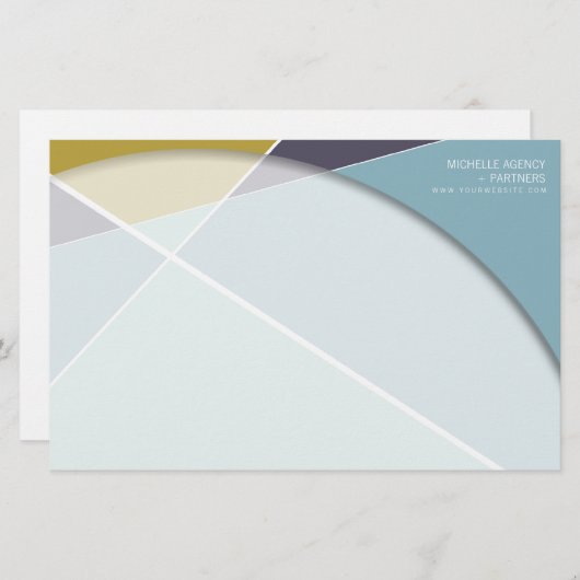 Criss Cross Geometric Muster Stilvolle Mod Art Briefpapier (Vorne/Hinten)