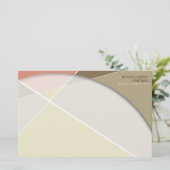 Criss Cross Geometric Muster Stilvolle Mod Art Briefpapier (Stehend Vorderseite)