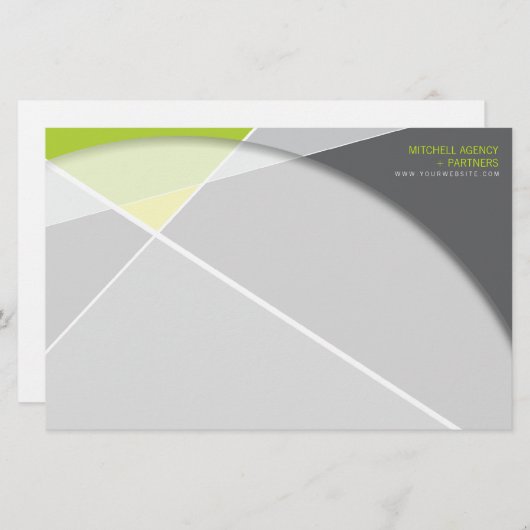 Criss Cross Geometric Muster Stilvolle Mod Art Briefpapier (Vorne/Hinten)