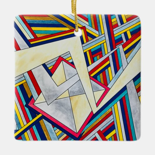 Criss Cross-Modern Bauhaus Geometric Art Keramikornament (Vorderseite)