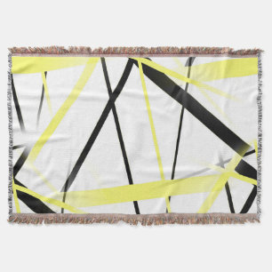 Criss Crossed Lemon Gelb und Schwarze Streifen auf Decke