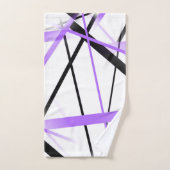 Criss Crossed Lilac und Black Stripes auf Weiß Badhandtuch Set (Handtuch)