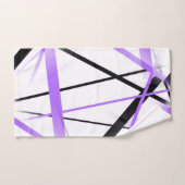 Criss Crossed Lilac und Black Stripes auf Weiß Badhandtuch Set (Handtuch)