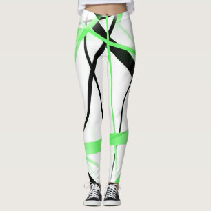 Criss kreuzte die Limonen und schwarzen Streifen Leggings