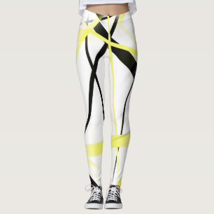 Criss kreuzte die zitronengelben und schwarzen leggings