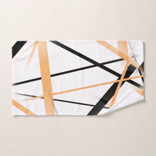 Criss kreuzte Mandarine und schwarze Streifen auf Badhandtuch Set (Handtuch)