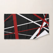 Criss quere rote und weiße Linien auf schwarzem Badhandtuch Set (Handtuch)
