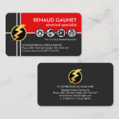 Crisscross Electrical Lines Electrical Visitenkarte (Vorne/Hinten)