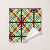 Crisscross Regenbogen Streifen Muster Badetücher Badhandtuch Set (Waschlappen)