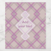 Crisscrossed Happy Lila & Creme, white Karos Wra Weinetikett (Einzelnes Label)