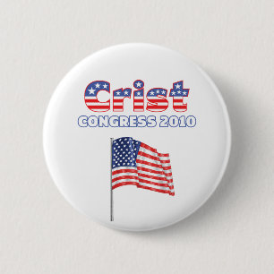 Crist patriotische Wahlen Flagge-2010 Button