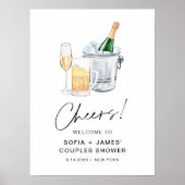 CRISTAL Bubbles and Brews Couples Duschzeichen Poster (Vorne)