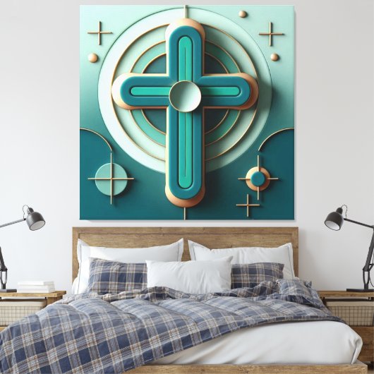 Cristian Cross Leinwanddruck (Insitu (Schlafzimmer))