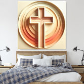 Cristian Cross Leinwanddruck (Insitu (Schlafzimmer))