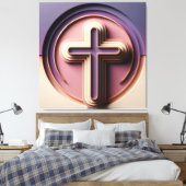 Cristian Cross Leinwanddruck (Insitu (Schlafzimmer))