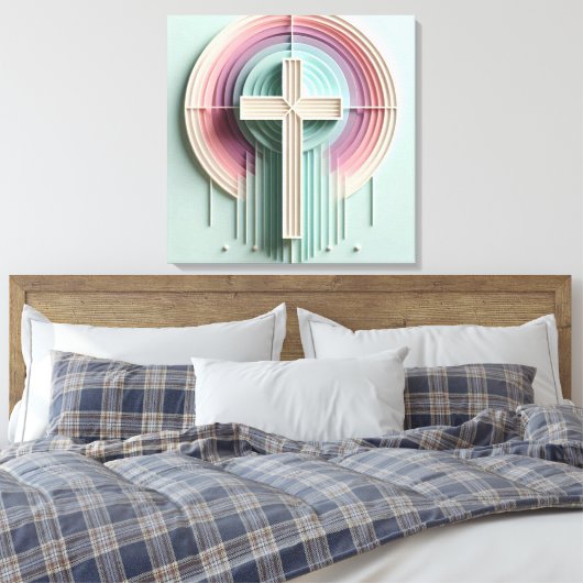 Cristian Cross Leinwanddruck (Insitu (Schlafzimmer))