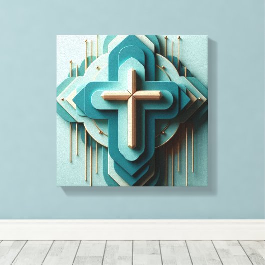 Cristian Cross Leinwanddruck (Insitu (Holzboden))