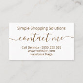 Cristian White & Boho Floral Antler Personal Shopp Visitenkarte (Rückseite)