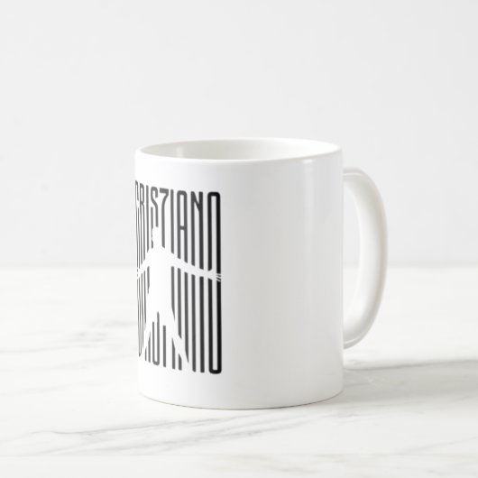 Cristiano Ronaldo CR7 Silhouette Design Kaffeetasse (VorderseiteRechts)