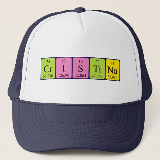 Cristina periodic table name hat truckerkappe (Vorderseite)