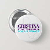 Cristina Tzintzún Ramirez für US-Senatsschaltfläch Button (Vorne & Hinten)