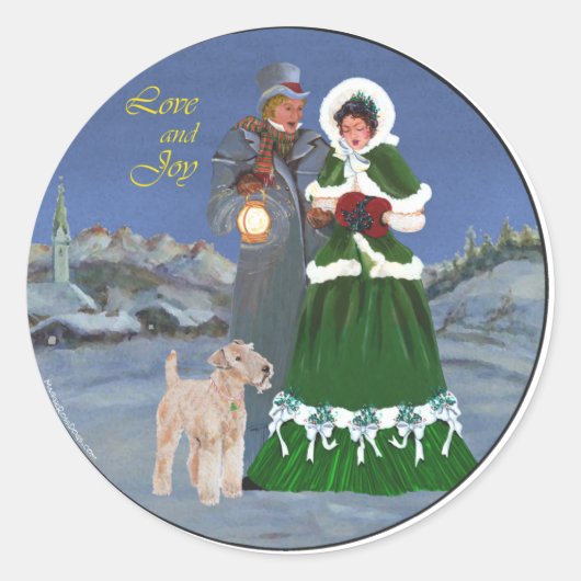 Cristmas Carols Runder Aufkleber (Vorderseite)