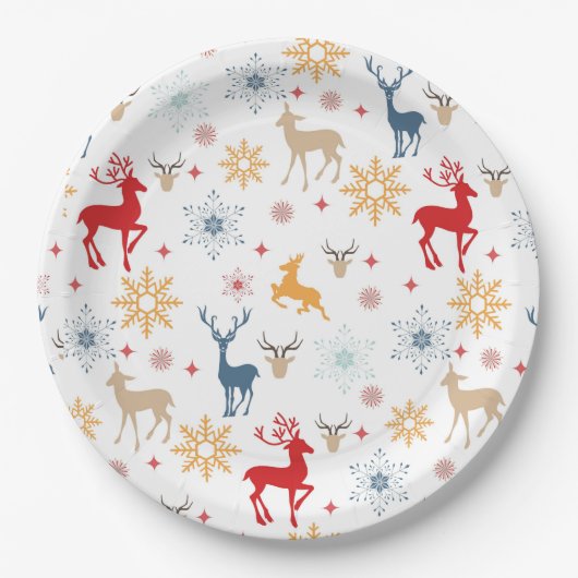 Cristmas Deers Musterpapierplatte Pappteller (Vorderseite)