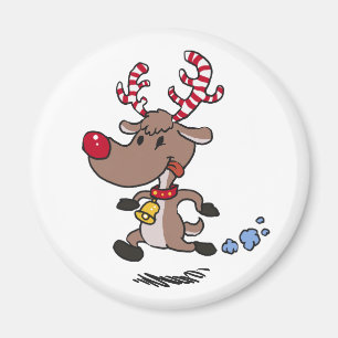 Cristmas Rentier läuft   Hintergrundfarbe auswähle Magnet
