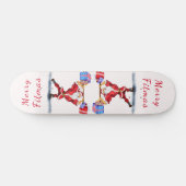 Cristmas Skateboard Geschenk Bodybuilder Santa - S (Horizontal)
