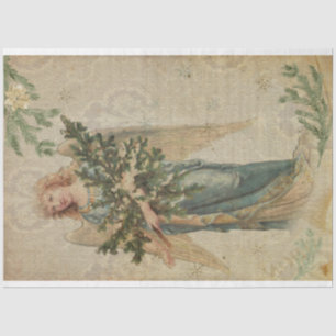 Cristmas Vintag Angel Holding Weihnachtsbaum Seidenpapier