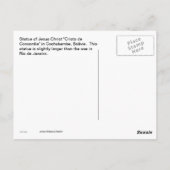 Cristo de Concordia Statue of Jesus Postkarte (Rückseite)