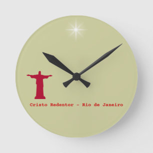 Cristo Redentor ~ rio de janeiro . brasil Runde Wanduhr
