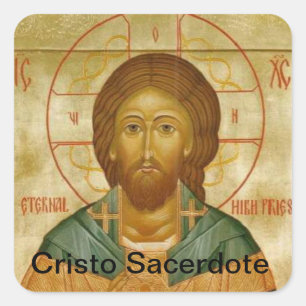 Cristo Sacerdote Quadratischer Aufkleber