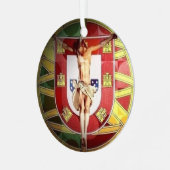 Cristo salvador Keramik Ornament Aus Metall (Vorderseite links)