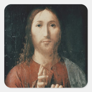 Cristo Salvator Mundi, 1465 Quadratischer Aufkleber