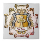 Cristos Cross Shield-Nachname Fliese (Vorderseite)