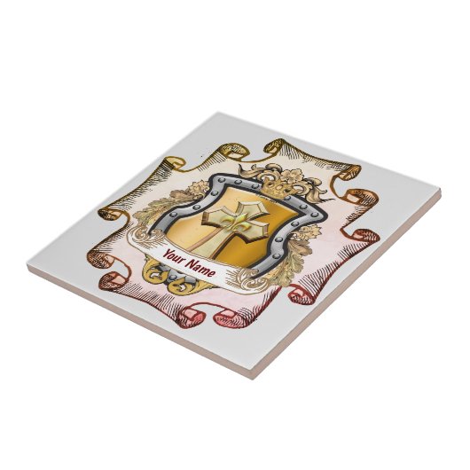 Cristos Cross Shield-Nachname Fliese (Seite)