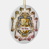 Cristos Cross Shield-Nachname Keramik Ornament (Rechts)