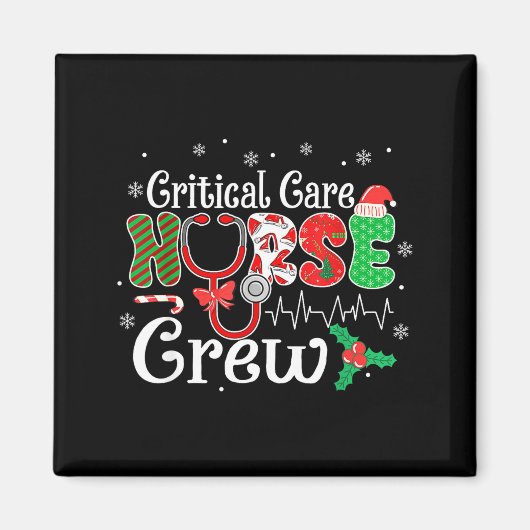 Critical Care Nurse Crew Stethoscope Santa Hat Chr Magnet (Vorne)
