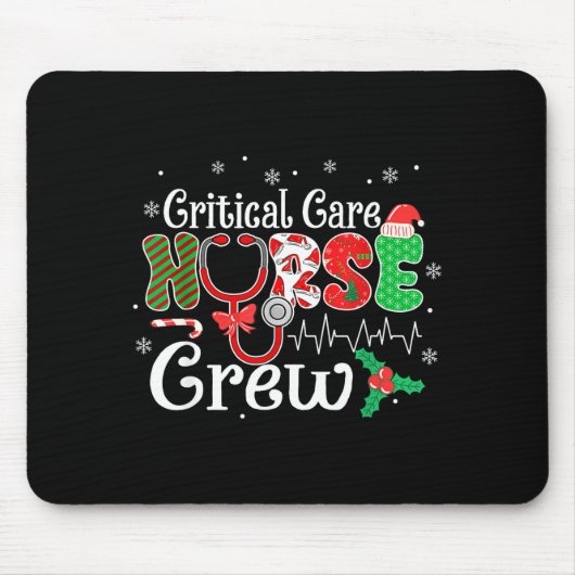 Critical Care Nurse Crew Stethoscope Santa Hat Chr Mousepad (Vorne)