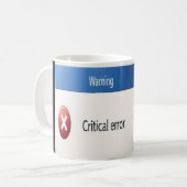 Critical Error — Retro Windows Warning Boxes Graph Kaffeetasse (Vorderseite Links)