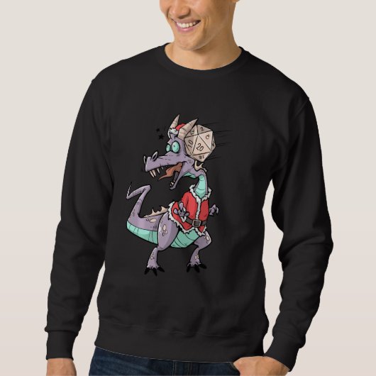 Critical Hit D20 Dice Rpg Meme Pnp Dragon Santa Cl Sweatshirt (Vorderseite)