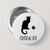 Critical Kit Funny Cat D20 RPG Tabletop Gaming Button (Vorne & Hinten)