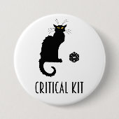 Critical Kit Funny Cat D20 RPG Tabletop Gaming Button (Vorderseite)