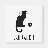 Critical Kit Funny Cat D20 RPG Tabletop Gaming Magnet (Vorne)